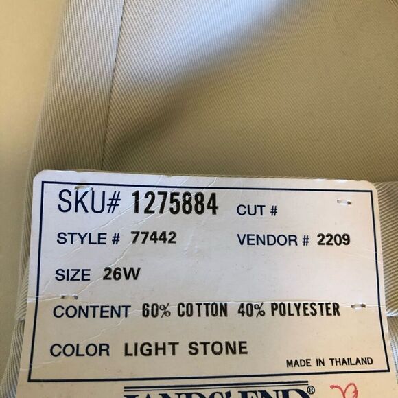 NEW Lands End Light Stone Normcore, Beigecore, Career Twill Pants Size 26W NWT - Picture 6 of 13